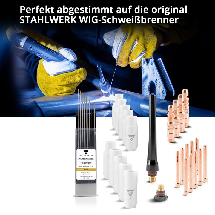 Actual product image Stahlwerk WP26 TIG wear parts set 36 pcs welding accessories for WP SR 17 18 26