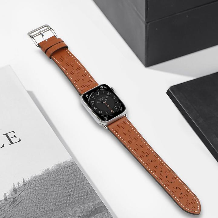 Produktbild Hurtel Armband Leder Lederarmband Apple Watch Ultra, SE, 9, 8, 7, 6, 5, 4, 3, 2, 1 (49, 45, 44, 42 mm) Band (Naturleder)