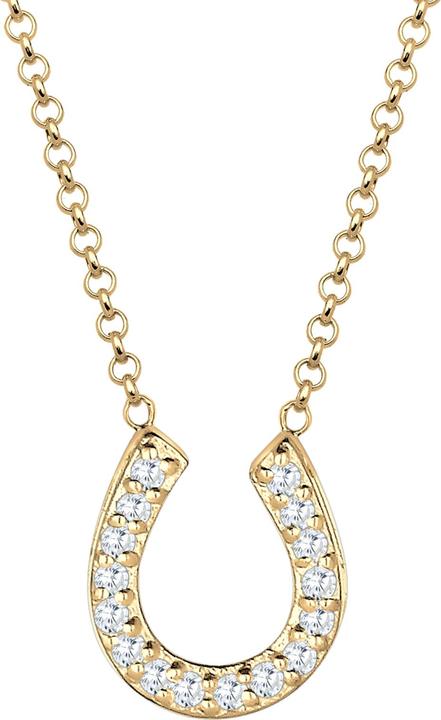 Produktbild Elli Halskette Hufeisen Glück Zirkonia 925 Sterling Silber (925er Sterling Silber, Zirkonia, 45 cm)