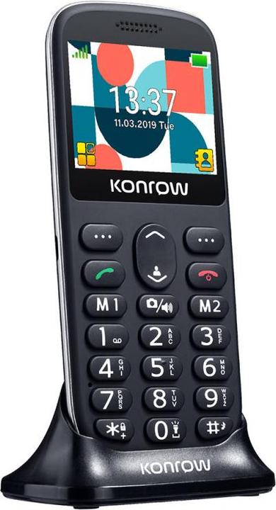 Actual product image Konrow Senior 231 (Écran 2.31" - Double Sim - Dock de charge Fourni) Noir