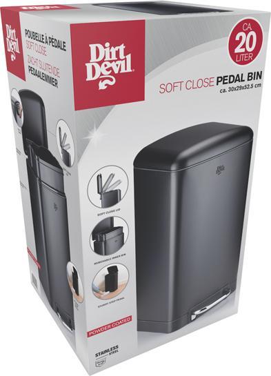 Produktbild Dirt Devil Pedal Bin 20L 2pc soft close (20 l)