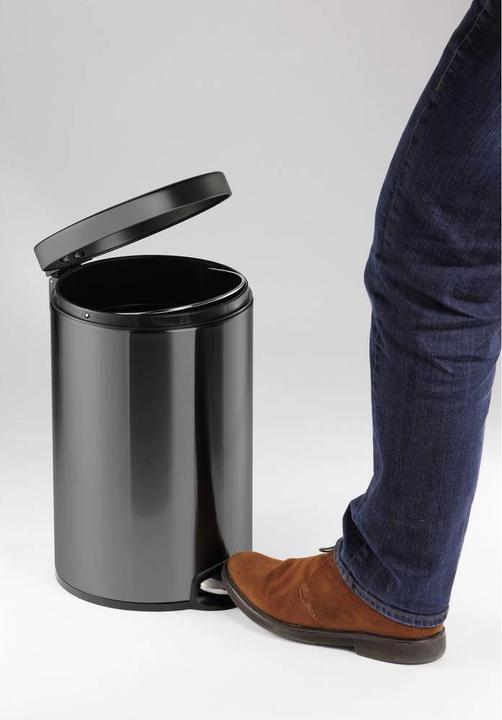 Actual product image Durable Pedal bin metal round, soft close (20 l)