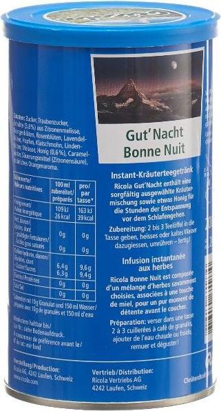 Image du produit Ricola Instant-Tee Gut'Nacht (259.69 g)