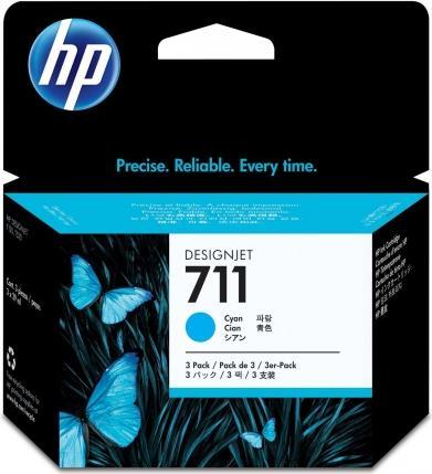 Actual product image HP Ink No.711 Cyan tri-pack (CZ134A)