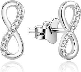 Actual product image Beneto Delicate silver earrings with zirconia Infinity AGUP2062