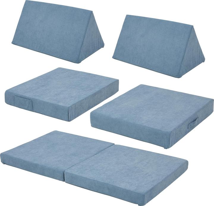 Actual product image En.Casa Spielsofa Norhulta 5-tlg. 120x66x46 cm Cord Blau (Children sofa)