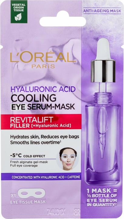 Produktbild L'Oréal Paris LÂ'OrÃ©al Paris - Textile eye mask with cooling effect Revita lift Filler (Cooling Eye Serum-Mask) 1