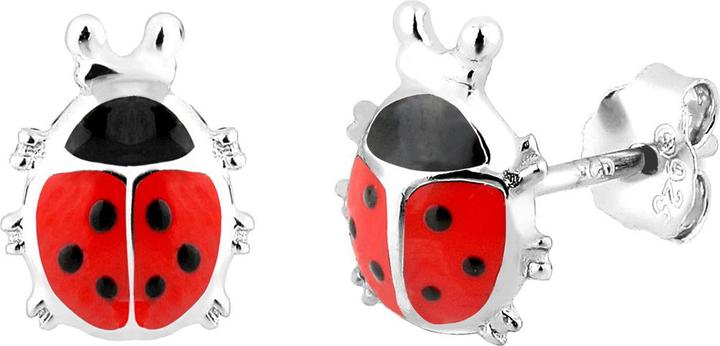 Actual product image Elli Earrings Children Ladybird Lucky Charm 925 Silver (Enamel, No gemstone, 925 sterling silver)