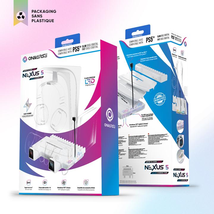 Image du produit Oniverse Nexus 5 Multifunctionele Standaard (PS5/ PS5 Slim) Wit (ONICSMLT-PS5-WHT) (PS5)