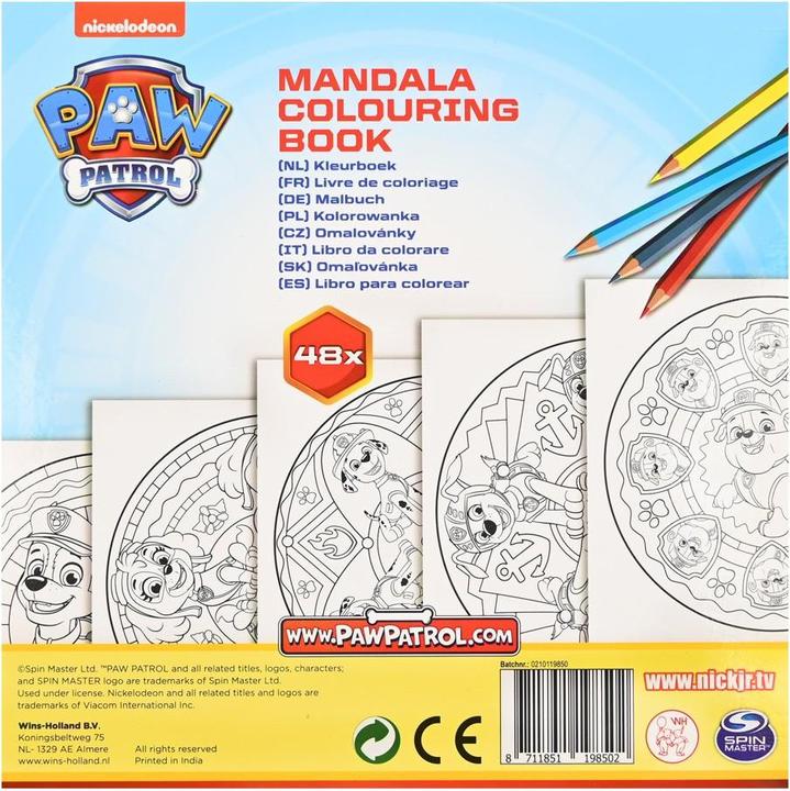 Actual product image Roost Mandala Colouring Pad B1985 Paw Patrol