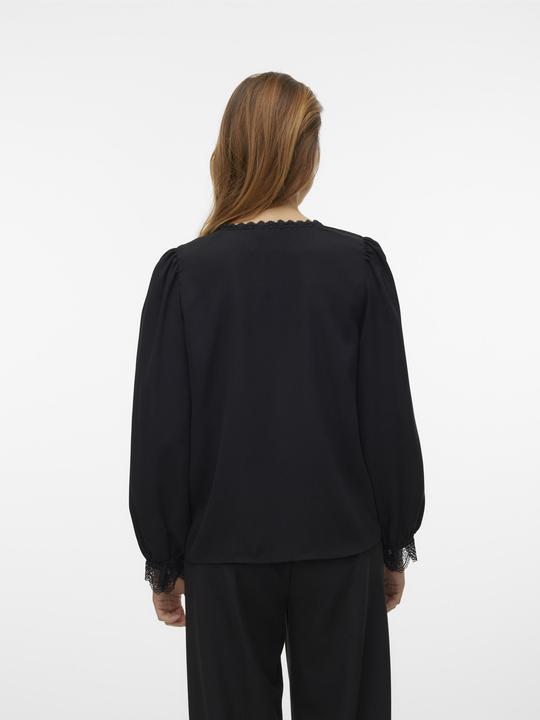 Image du produit Vero Moda Coupe normale Encolure en V Manches avec bouton Coupe volumineuse des bras Top Blouse (S)