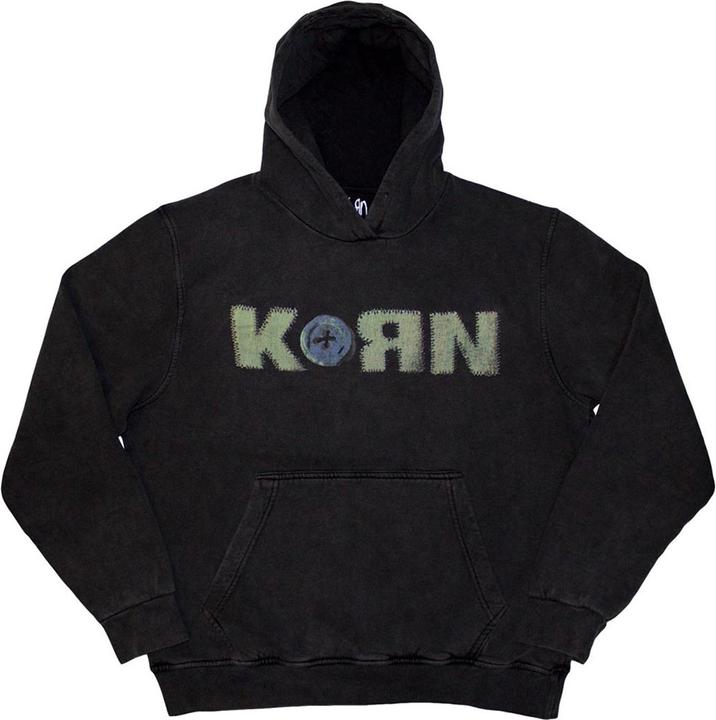 Actual product image Korn Unisex Adult Doll Issues Back Print Stone Wash Pull Over Hoodie (S)