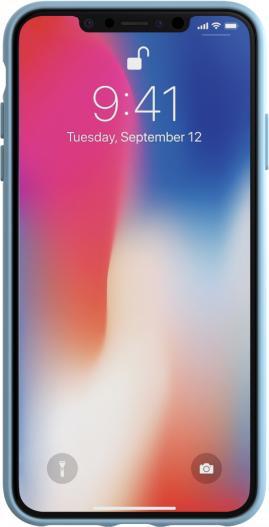 Immagine prodotto adidas Custodia modellata in PU scamosciata blu chiaro/bianco (Apple iPhone XS Max)
