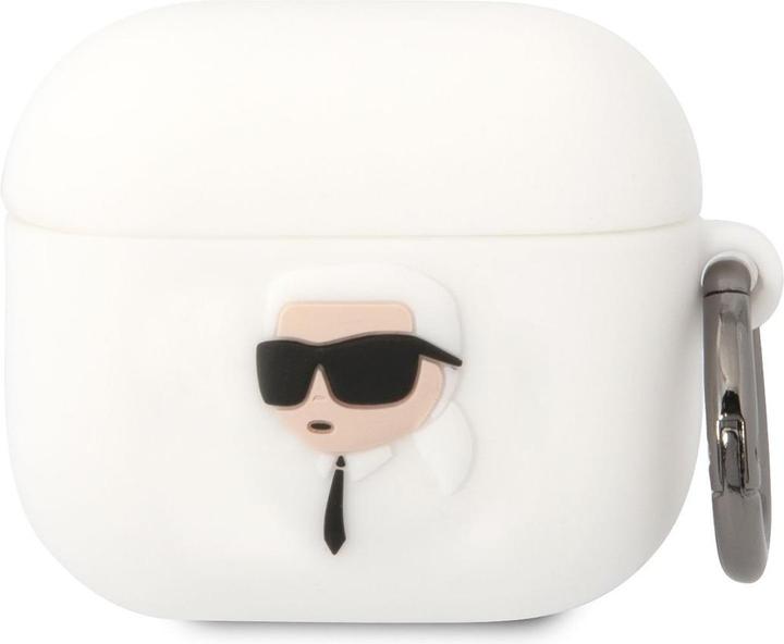 Actual product image Karl Lagerfeld KLA3RUNIKH AirPods 3 cover white/white Silicone Karl Head 3D (Headphone bag)
