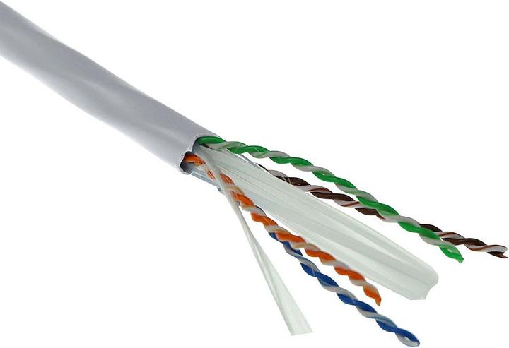 Actual product image PVC solid with pair splitter (PVC, U/UTP, CAT6a, 500 m)
