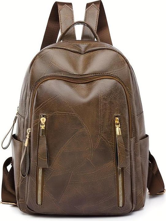 Actual product image Only-Bags.Store Retro textured backpack, fashion PU leather daypack, casual layered school bag for travelling (26 l)