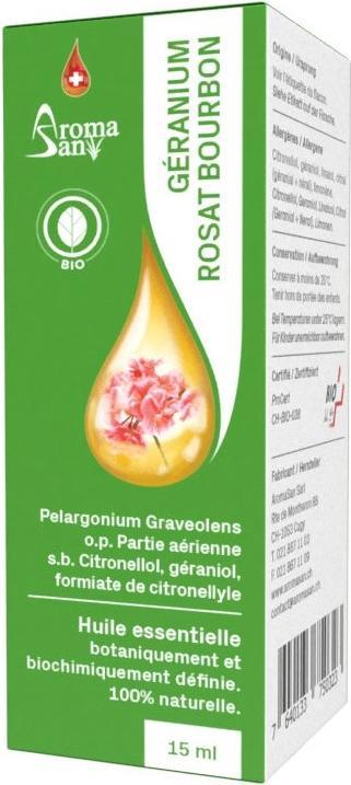 Image du produit AromaSan Géranium rosat Bourbon Huile essentielle bio (15ml)