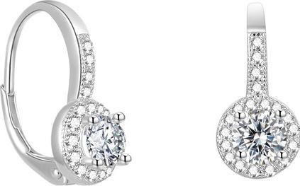 Produktbild Beneto Gentle silver earrings with glittering zircons AGUC2267