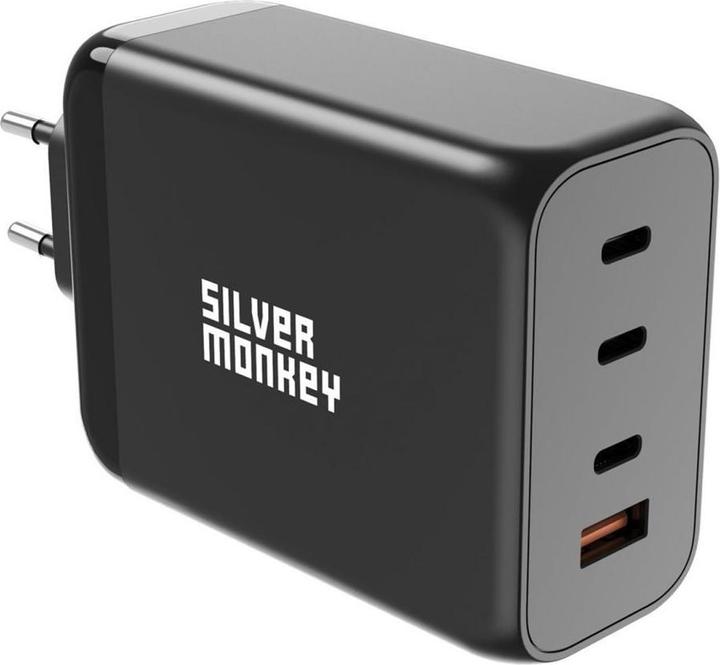 Actual product image Silver Monkey SMA153 200W GaN charger 3xUSB-C PD USB-A QC 3.0 - black (200 W)