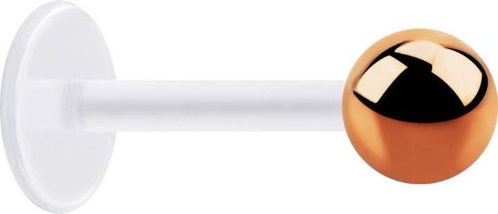 Produktbild Star Piercing Micro Labret transparent mit Kugel rosegold (ohne Messing, Chirurgenstahl 316L, Bioflex)