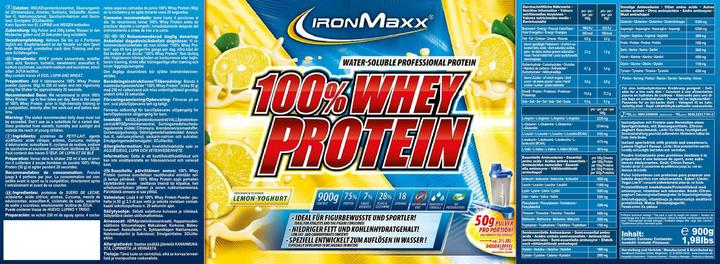 Produktbild IronMaxx 100% Whey Protein (900g Dose) (Lemon, Yoghurt, 1 Stk., 900 g)