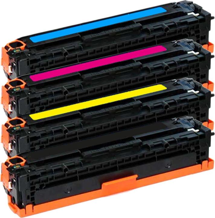 Plutoos HP CB540A, CB541A, CB542A, CB543A, 125A /CE320A/Toner XXL kompatibel, 4er Farbset