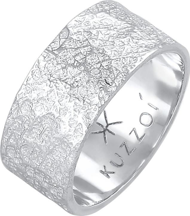 Actual product image Kuzzoi Ring Men Band Ring Organic Structure 925 Silver (60, 925 Silver)