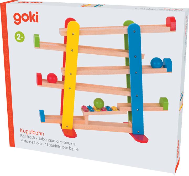 Actual product image Goki Wood marble dish with xylophone