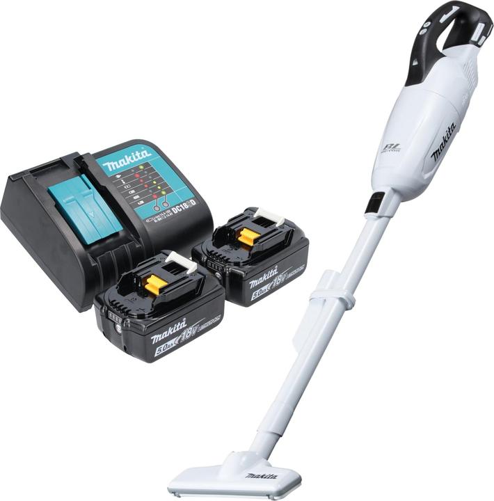 Produktbild Makita DCL 281 FSTW Akku Staubsauger 18 V weiss Brushless + 2x Akku 5,0 Ah + Ladegerät