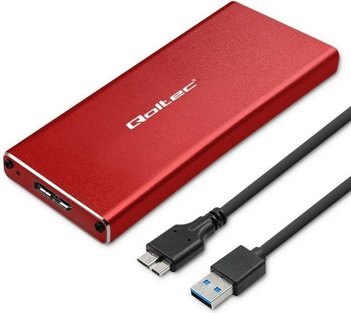 Actual product image Qoltec Aluminiowa Obudowa | Kieszeń na dysk M.2 SSD | SATA | NGFF | USB 3.0 | Super speed | 2TB | (M.2)