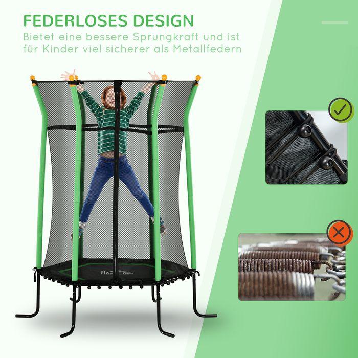 Immagine prodotto Swisshandel24 Kinder Trampolin Ø163,5 cm, Indoor Trampolin, Kindertrampolin bis 50 kg Grün (163.50 cm)