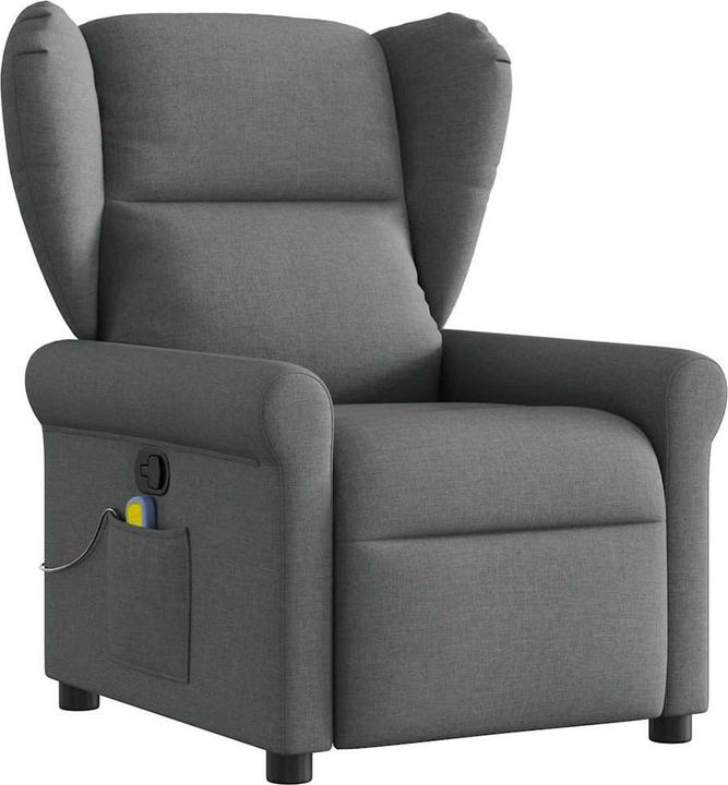 VidaXL Massagesessel Dunkelgrau Stoff Massage TV-Sessel