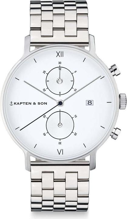 Produktbild Kapten & Son Chrono Silver Steel (Analoguhr, Swiss Made, 37 mm)