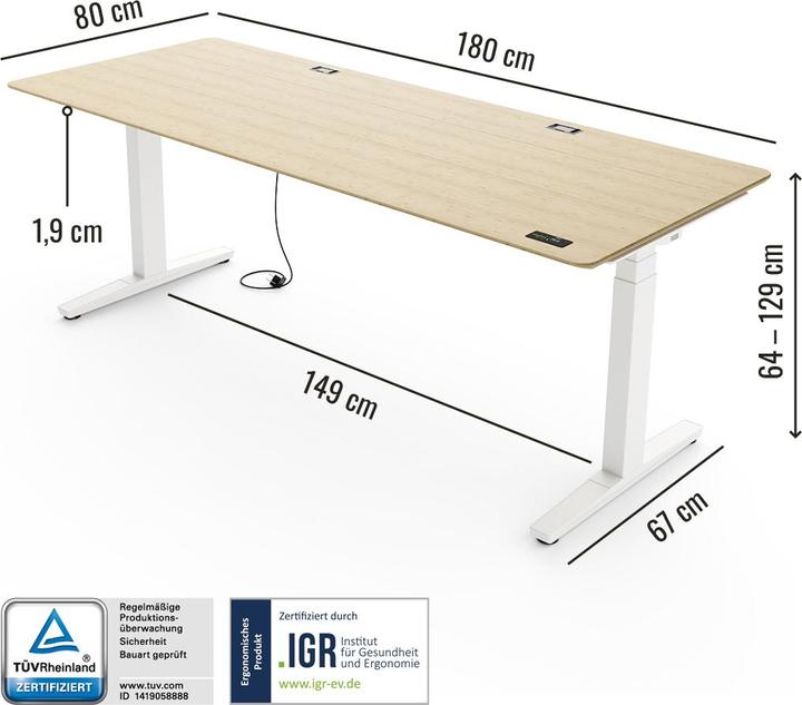 Produktbild Yaasa Desk Expert (180 x 80 cm)