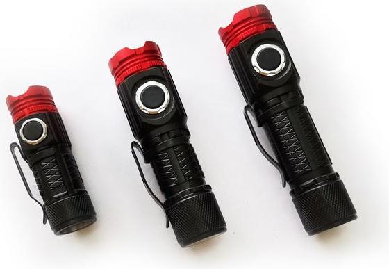 Immagine prodotto Rs Pro Torcia, LED, ricaricabile, 600lm, 125m, IPX4, nero/rosso (9.20 cm, 600 lm)