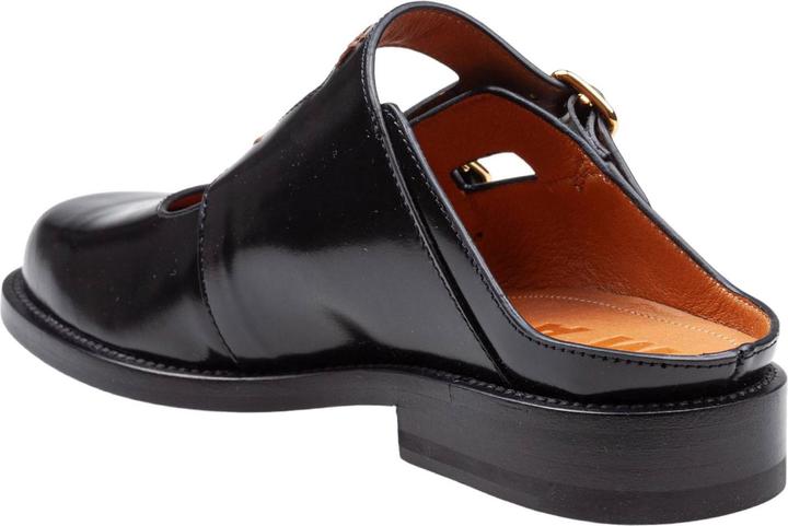 Image du produit Marni moccasin sabot in brushed leather color black (39)