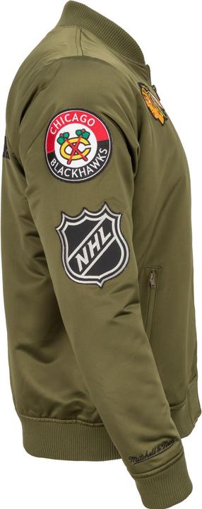 Produktbild Mitchell & Ness M&N Satin Bomber Jacke - PATCHES Chicago Blackhawks - S (S)