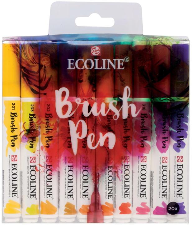 Image du produit Talens Brushpen Ecoline 20er Set, Largeur de trait : B, Brush (Multicolore, 20 x)