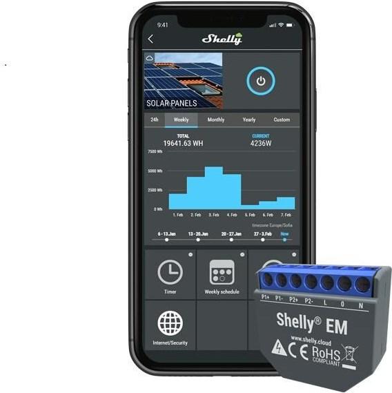 Image du produit Shelly Compteur d'énergie WiFi EM (Actionneur de chauffage)