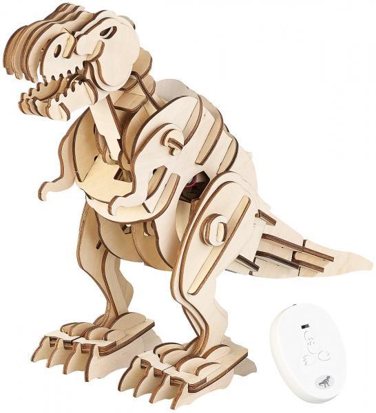 Produktbild Simulus Fernsteuerbarer Holz-Dinosaurier-Bausatz mit Brüllgeräusche