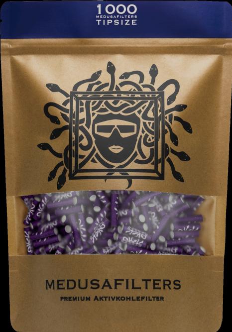 Medusafilters Confezione da 1000 pezzi Edizione Viola - Filtro ibrido a carboni attivi