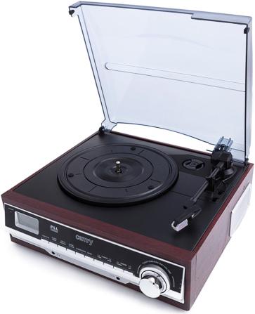Produktbild Camry CR 1113 Audio-Plattenspieler mit Riemenantrieb, Cappuccino, Chrom, Holz (Halbautomatisch)