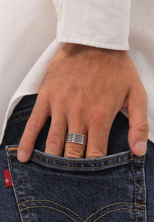 Produktbild Kuzzoi Ring Herren Bandring Massiv Rillen 925 Silber (58, 925 Silber)