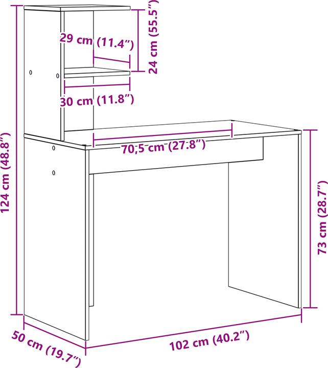 Image du produit VidaXL Vieux bureau en bois Vieux bois Bois Moyen Minimaliste