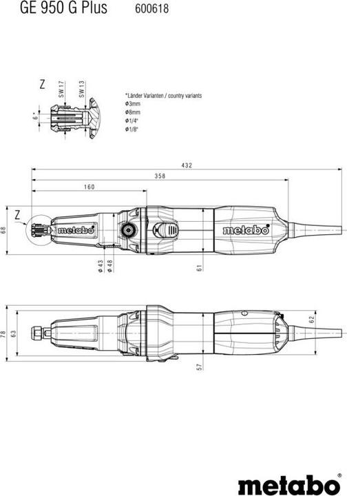Produktbild Metabo GE 950 G Plus (Geradschleifer, 950 W)