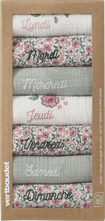 Produktbild Vertbaudet 7er-Pack Baby Wickeltücher aus Bio-Baumwolle (70 cm, 70 cm)
