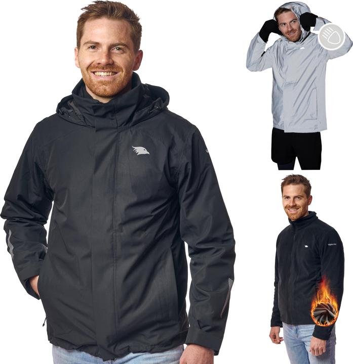Valkental 3in1 Smart Jacket - Wasserdichte Jacke mit Fleece Zipp-In - Herren
