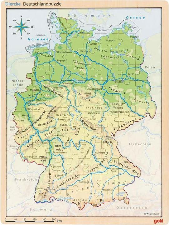 Actual product image Goki Layer Puzzle Germany (98 pieces)