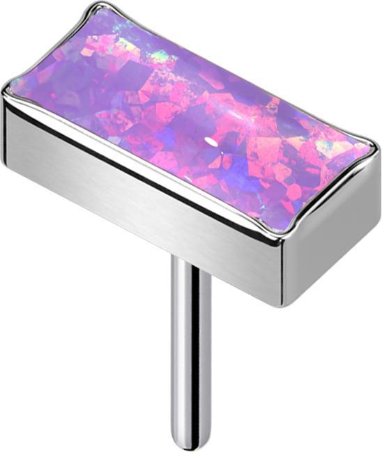 Immagine prodotto Star Piercing Threadless rechteck silber Opal violett (senza ottone, Titanio G23)