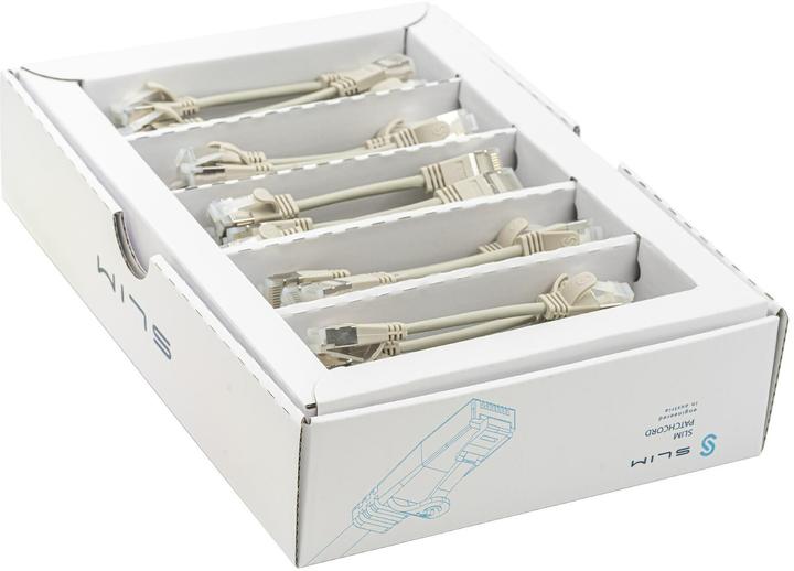 SLIM Slimpatch cable RJ-45, Cat 6A, U/FTP, 0.1 m, grey, 50-pack (U/FTP, CAT6a, 0.10 m)